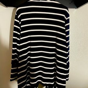 Lane Bryant black and white striped cardigan